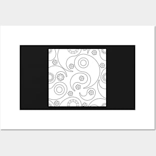 Paisley Principle 1 Black on White Repeat 5748 Posters and Art